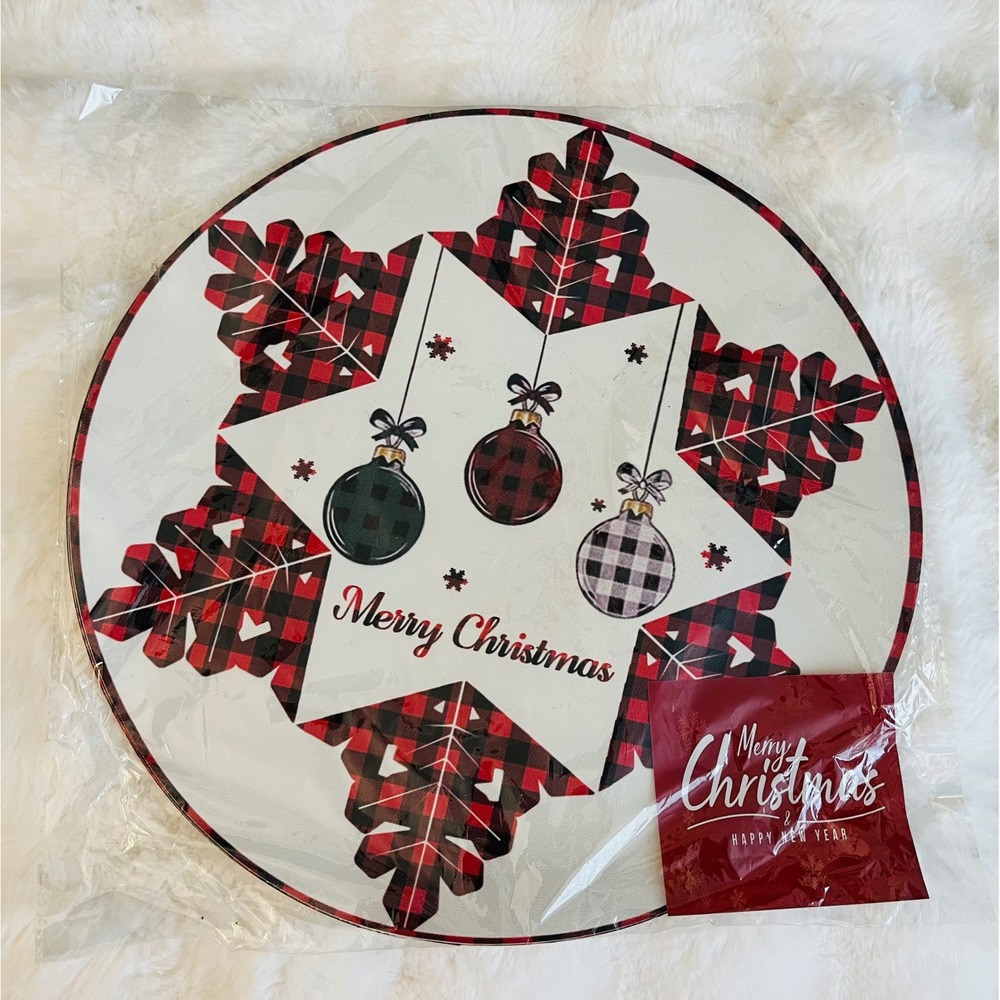 NEW Christmas Placemats Set of 4 Buffalo Plaid‎ Snowflake Holiday Table Decor - Picture 4 of 5